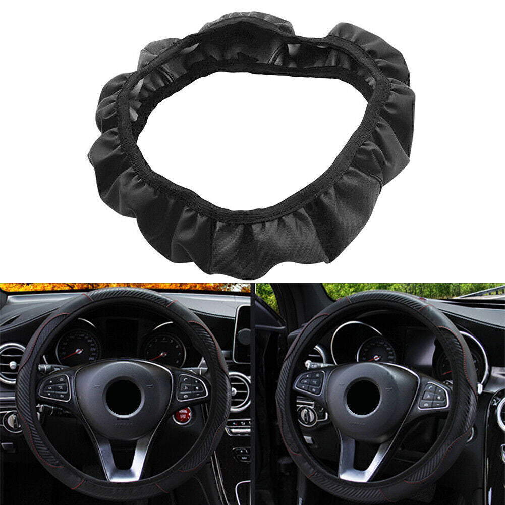 Fit Car Truck SUV Universal 15 Inch Size Microfiber Leather Steering Wheel Cover