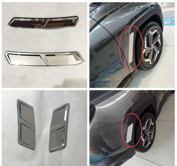4pcs ABS chrome Front+Rear Wheel Eyebrow Patch Trim For 23-24 for Hyundai for Tucson B n