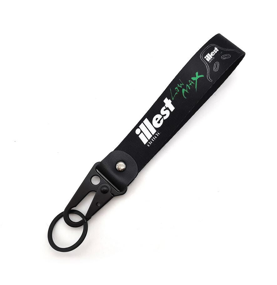 Car keychain/key ring with lanyard, black, suited for Nissan .