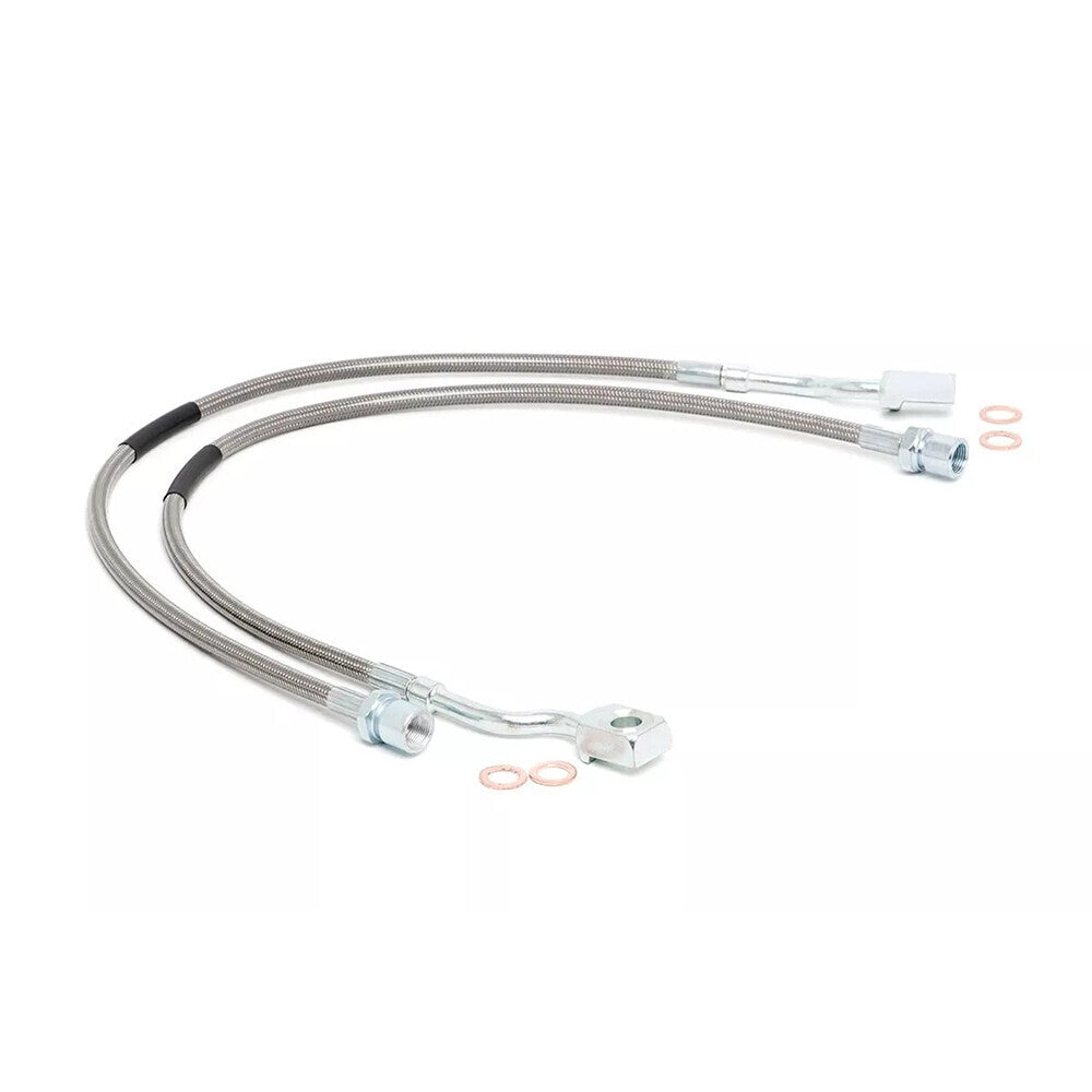 2PCS Front Steel Extended Brake Lines 89370 for GMC for Sierra 1500 for Yukon XL 1500 Q