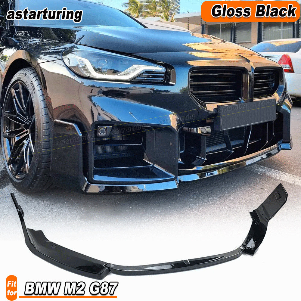Fit for BMW G87 M2 Coupe 2022-24 Gloss Black Front Bumper Lip Spoiler Splitters
