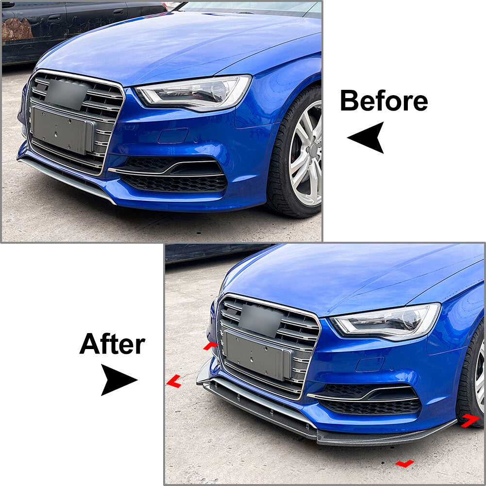 Front Bumper Spoiler Lip for Audi A3 S3 8V Pre-Facelift 2013-2016 15