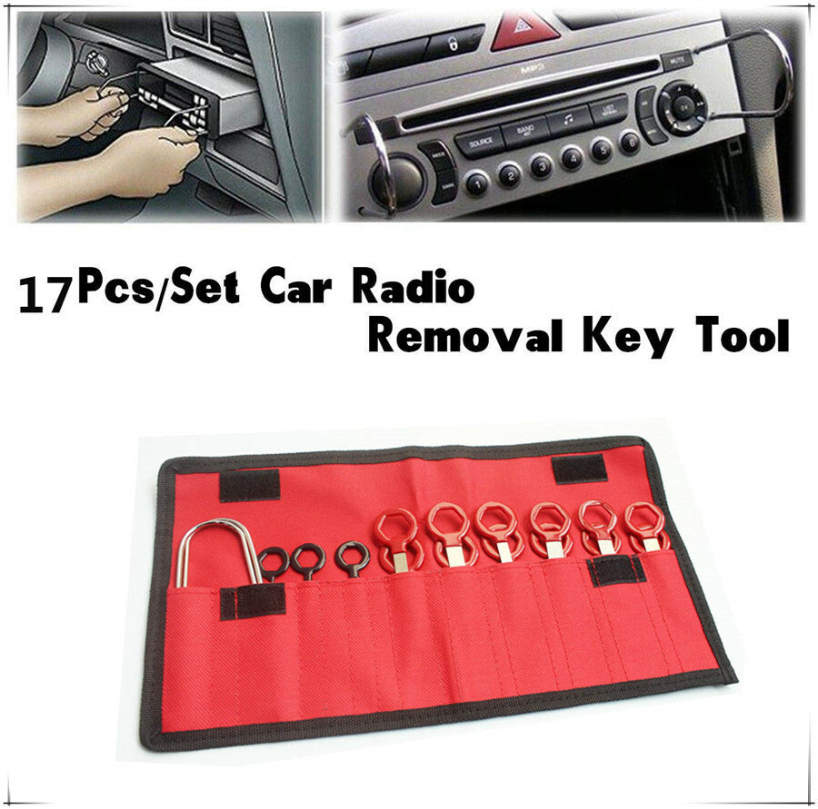 17x Car Stereo Radio CD Player Removal Install Key Tools Kit + 6x Open Pry Tool