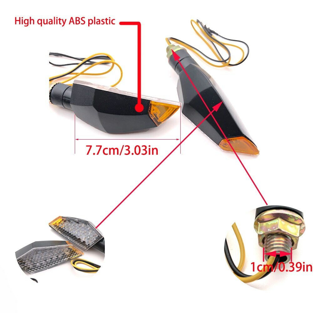 Universal Dirt Bike Part Turn Signal Amber Light Indicator Lamp Blinker Flasher