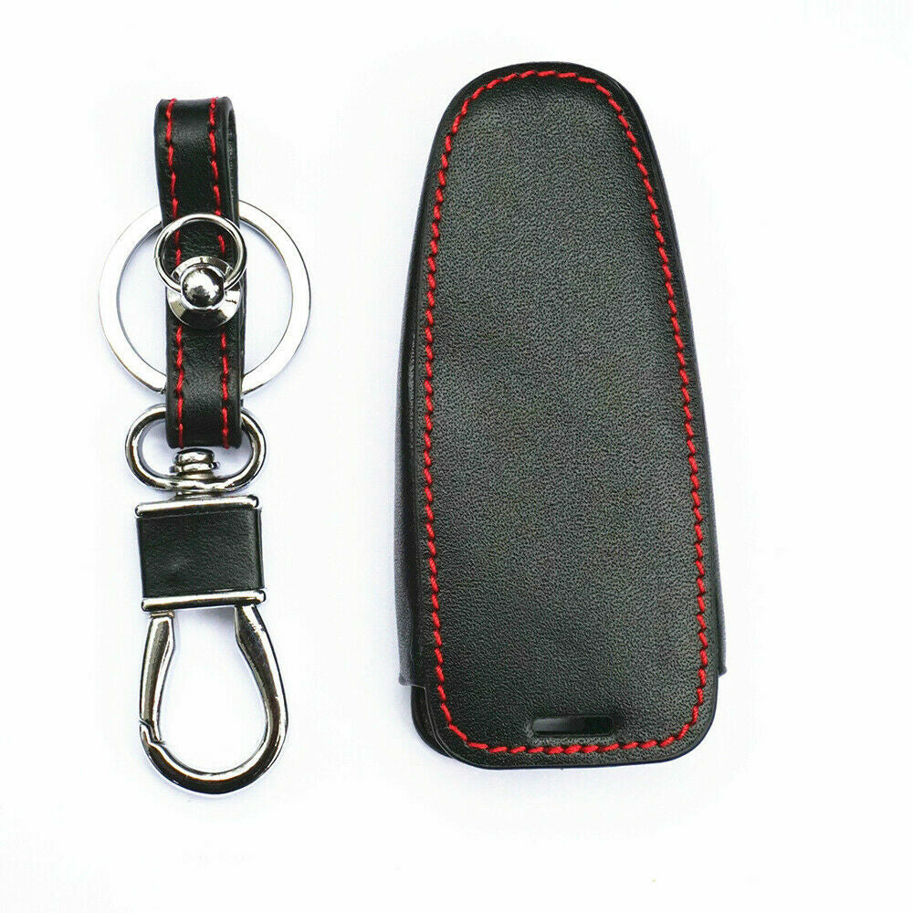 Black Leather  for ford  Edge Taurus for Smart Remote 5 Button Key Cover Case Fob Q