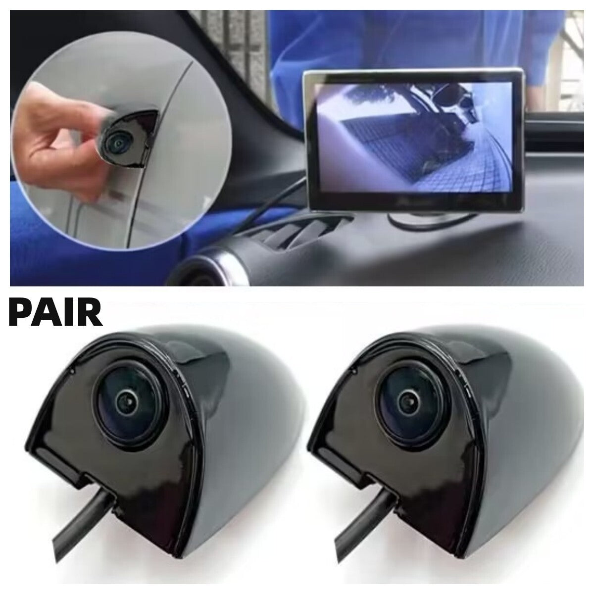 2-Pack Car Blind Spot Side Cameras (Non-Mirror Image) for n