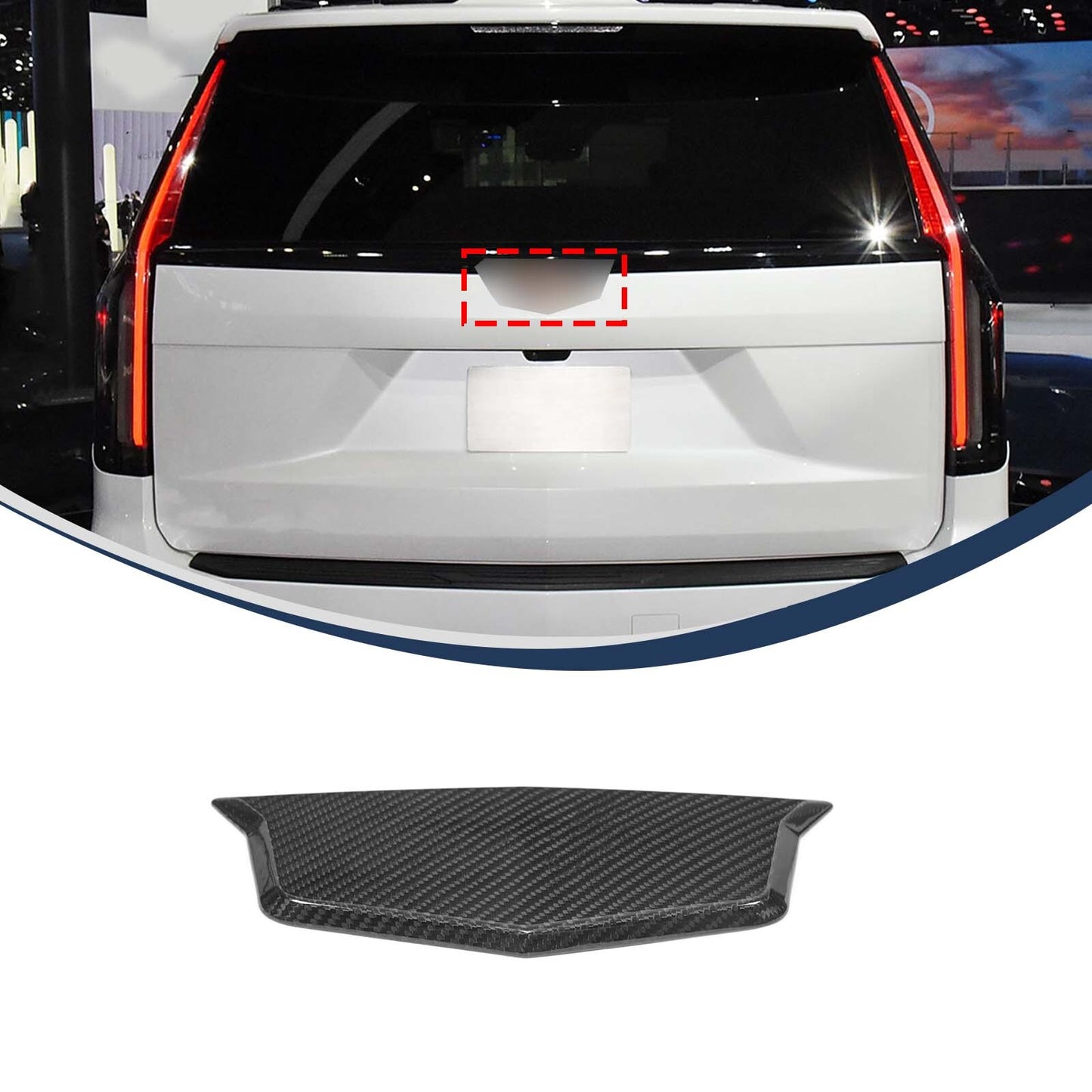 carbon fiber rear emblem cover trim for Cadillac for Escalade 2021-2023 n