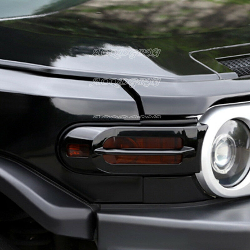 Glossy Black Front Fog Light Bumper Lamp Cover for Toyota FJ Cruiser 2007-2020