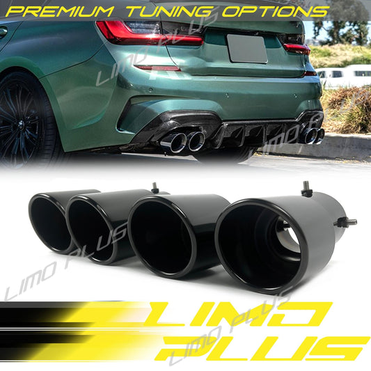 Muffler Pipe Exhaust Tips Black for BMW G20 M340i G42 M440i G23 G26 M220i 19-24 Q
