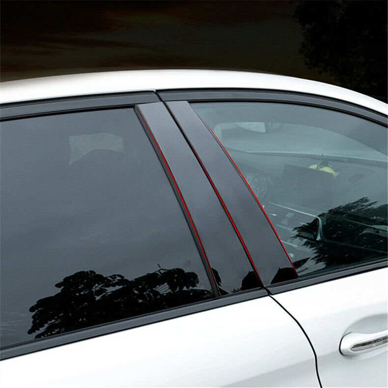 6PCs for Kia Forte Sedan 2014-2018 Piano Black Pillar Posts Door Trim Cover Kit