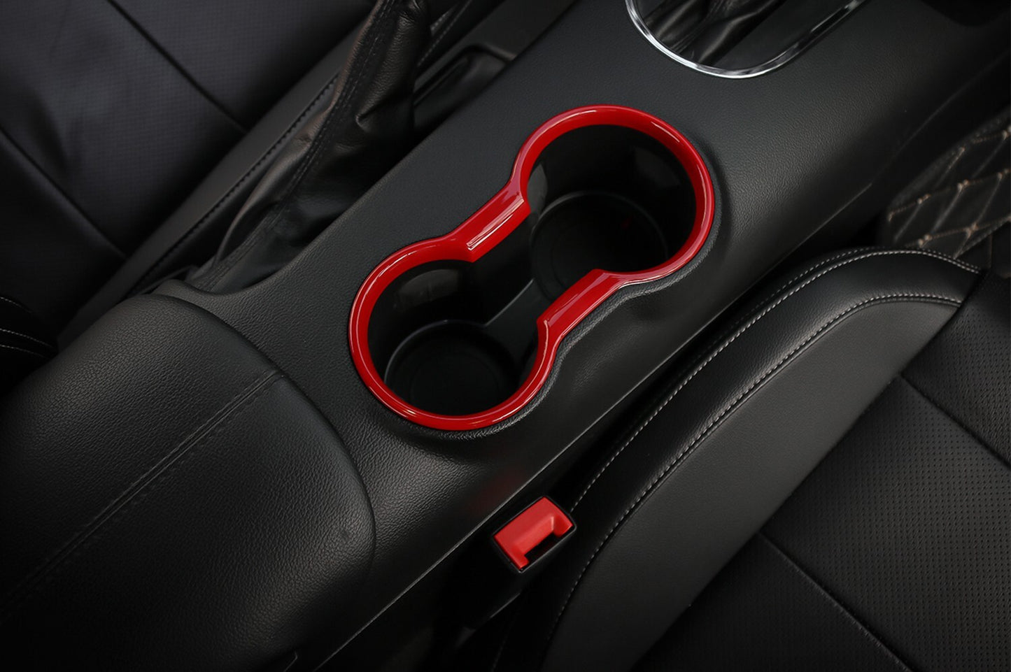 Cup Holder Cover Frame Interior Trim Molding  for ford  for Mustang 2015-23 Carbon