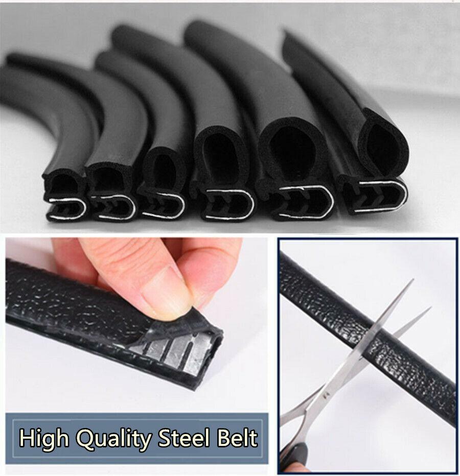 Rubber Sealing Strip for Car Door Covers and Trunk Trim Edge Molding - Black n