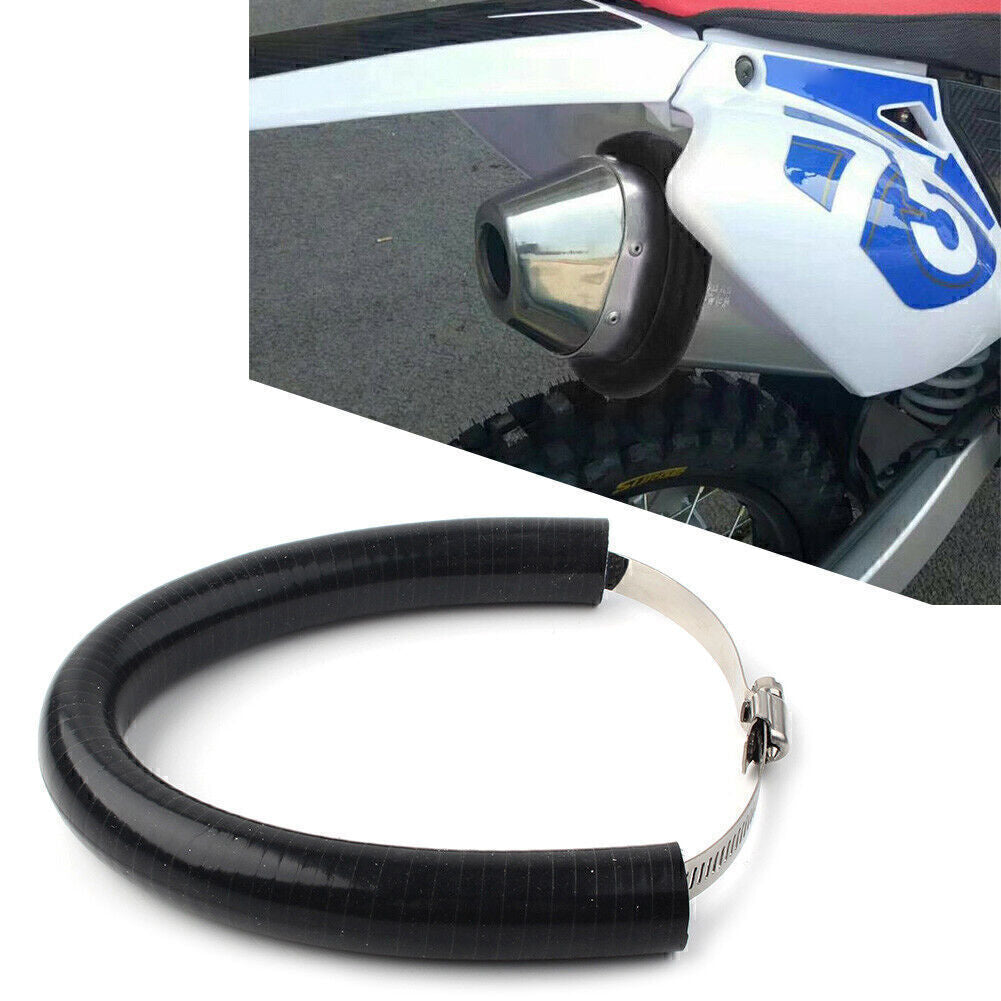 Exhaust Pipe Heat Shield Crash Protector Cover Guard Black Universal Motorcycle