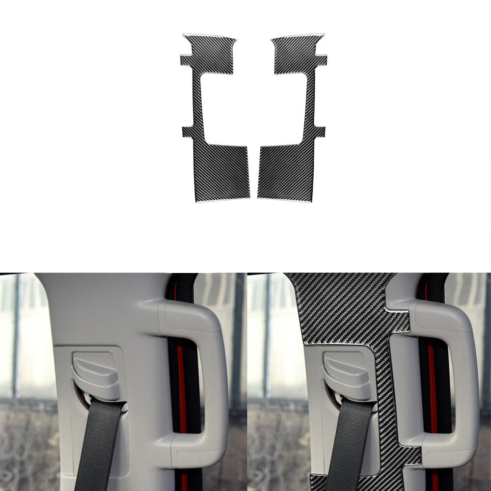 2Pcs Center Cup Frame Trim Cover Decoration Carbon Fiber for Audi Q5 2009-2017 v