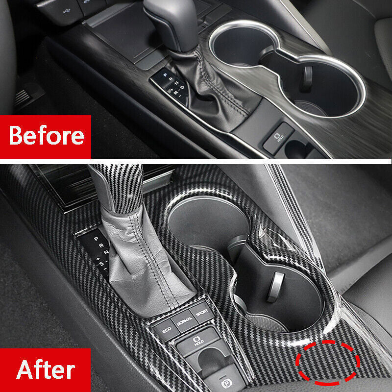 For Toyot@a for Camry 2020-2023 Carbon ABS Center Console Gear Shift Panel Trim 1PC n