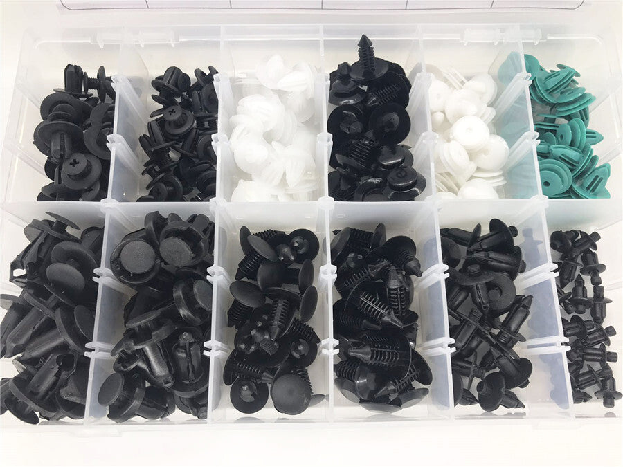 240 Pcs 12 Kinds Mixed Plastic Car Bumper Fender Door Inner Panel Fastener Clips