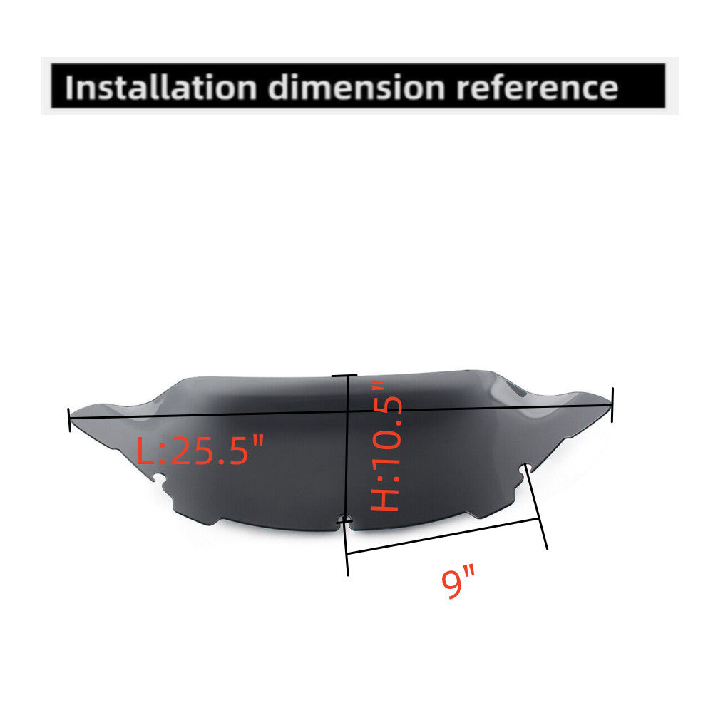 Smoke-proof windshield, 10.5-inch, suitable for Harley Touring Electra Street Glide 2014+- n