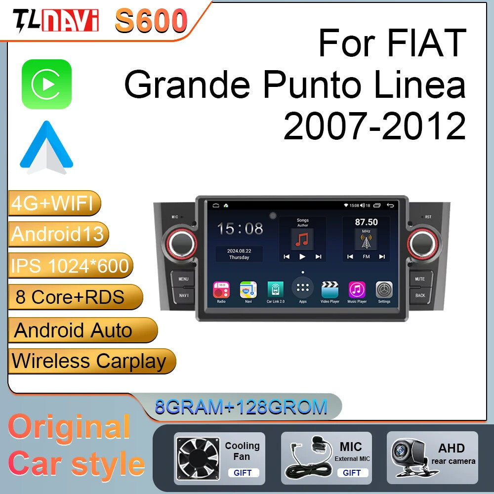 for Fiat Grande Punto Linea 2007-2012 Car Radio CarPlay GPS Multimedia Player