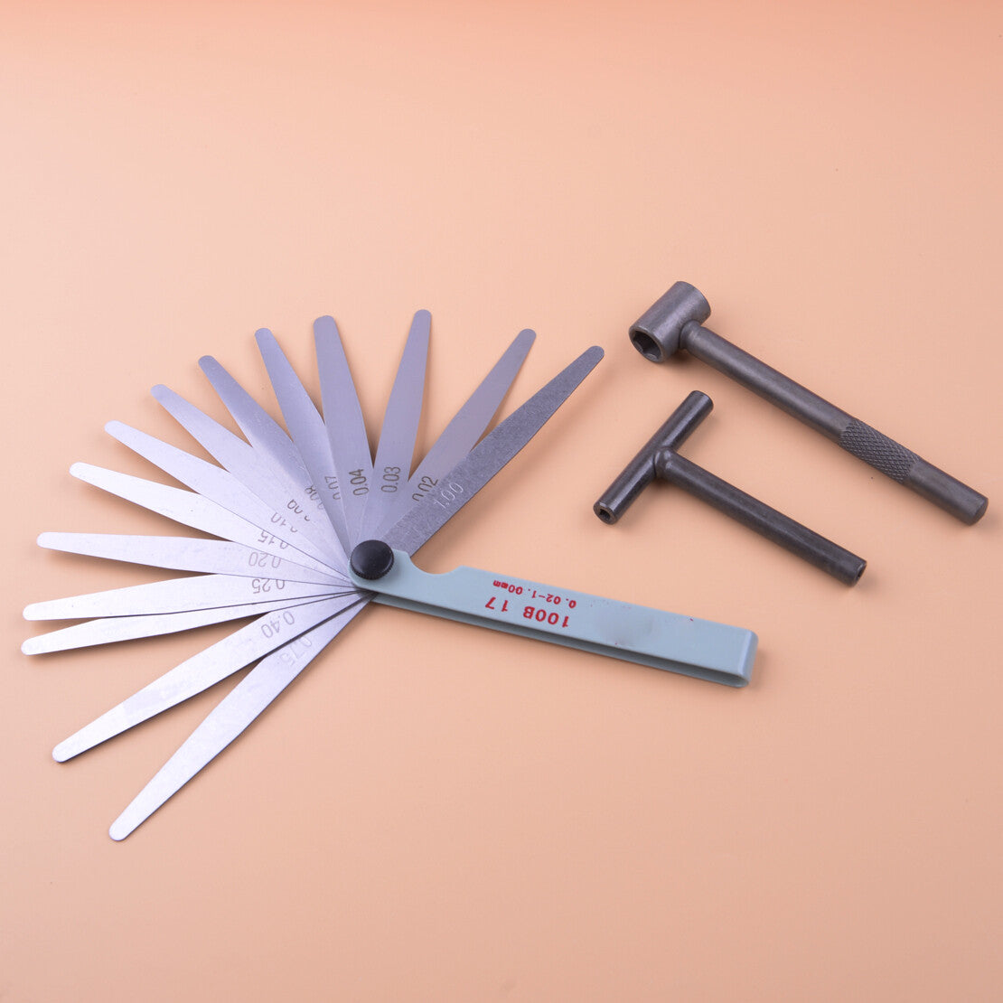 Motorcycle Engine Valve Screw Adjusting Spanner Tool + Feeler Gauge v