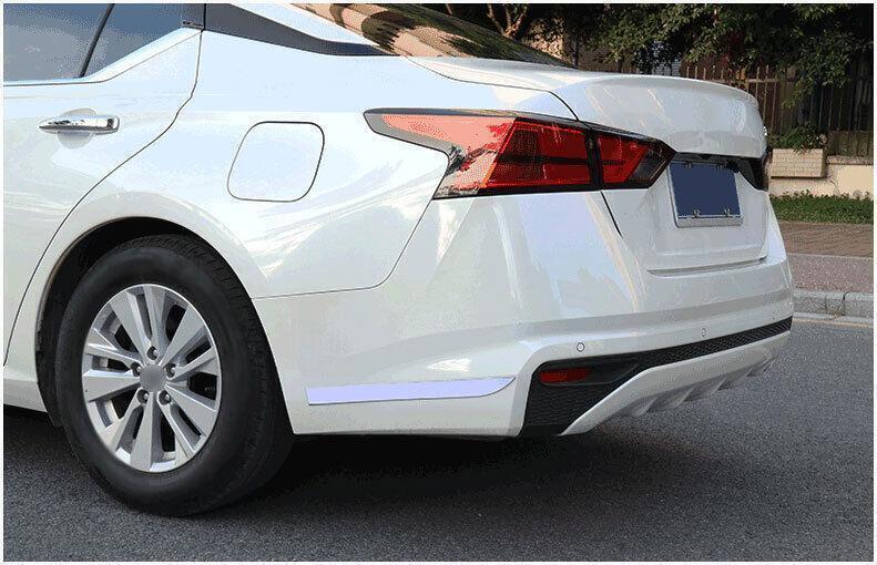 2X Rear Bumper Side Spoiler Strip Trim for Nissan Altima 2019-2022 Chrome Steel