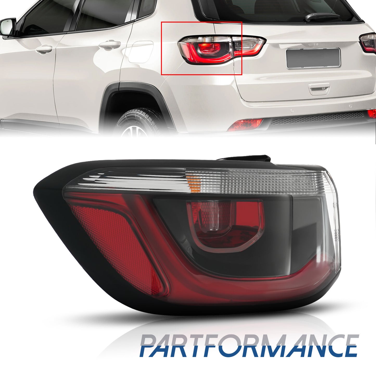 Left Driver Side Rear Tail Light For 2017 - 2020 for Jeep Compass Brake Light Brand New - v
