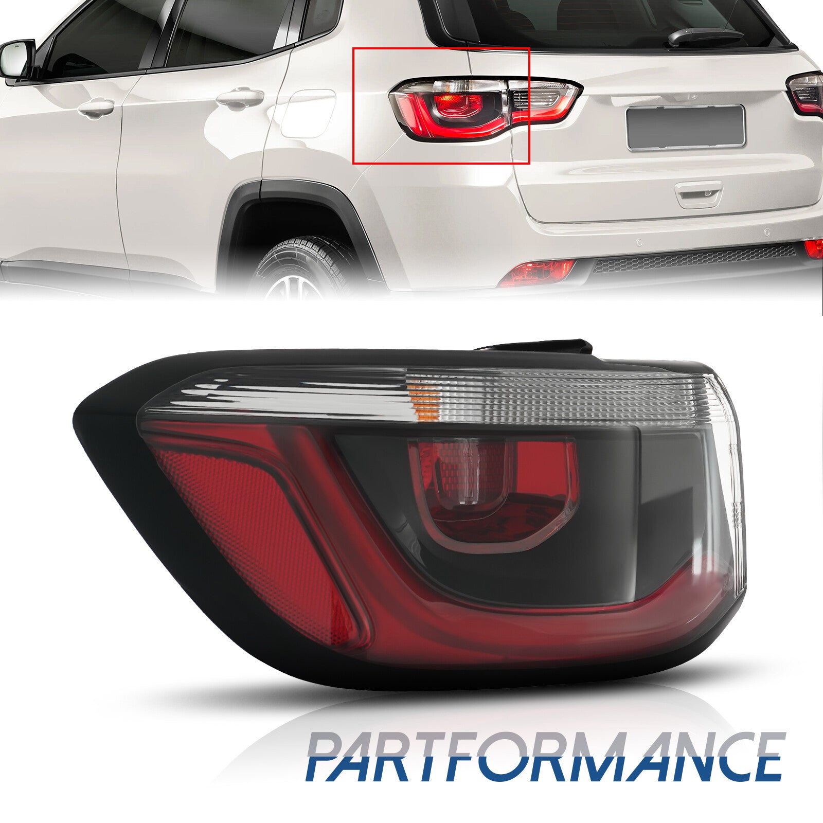 Left Driver Side Rear Tail Light For 2017 - 2020 for Jeep Compass Brake Light Brand New - v