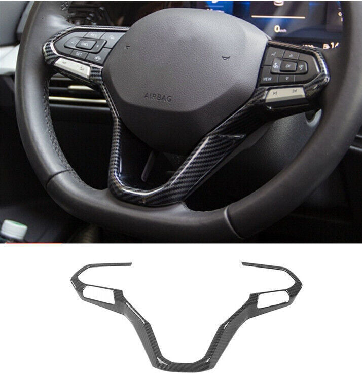for VW Teramont Atlas 2021-23 Carbon Look Steering Wheel Button Frame Cover Trim