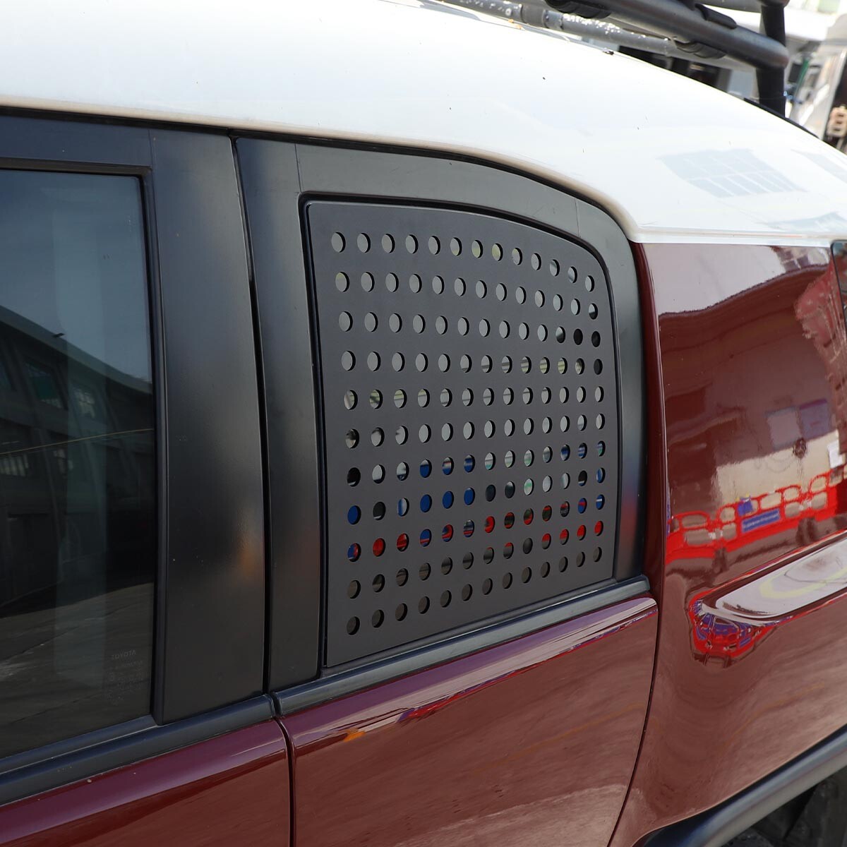 2-Piece Exterior Rear Door Window Glass Panel Cover Trim for 2007-2021 FJ Cruisers