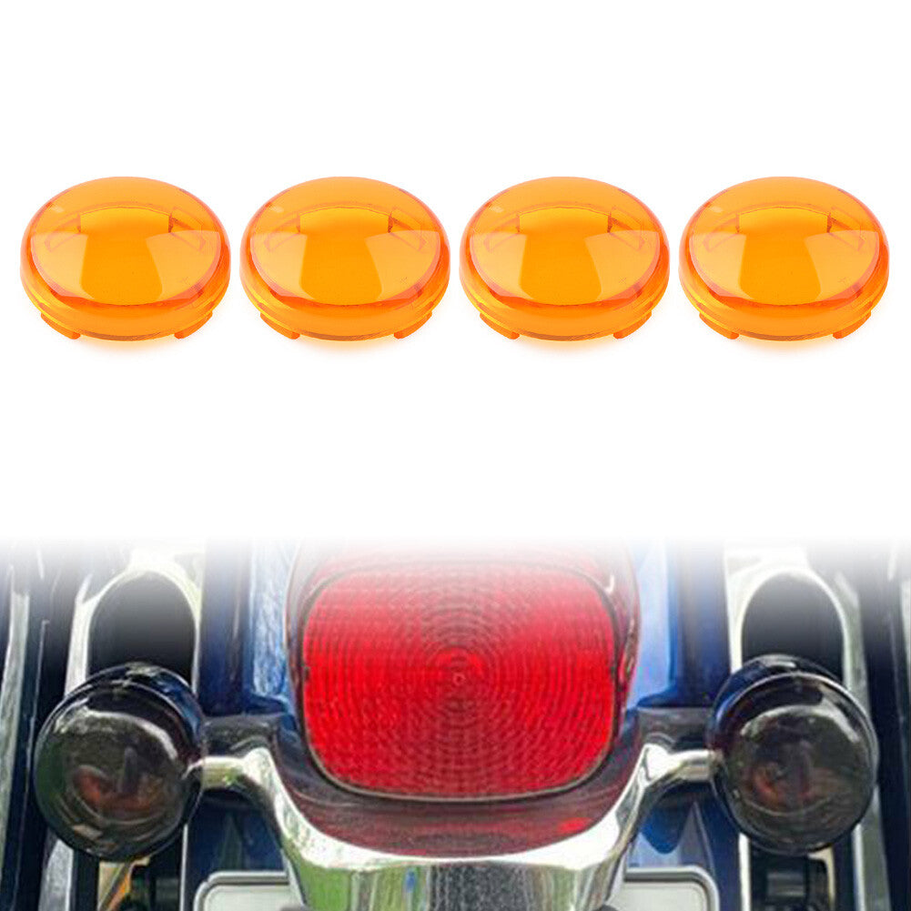 Turn Signal Lens Light Cover Guard for Harley Touring Softail Dyna Yellow 4pcs Q