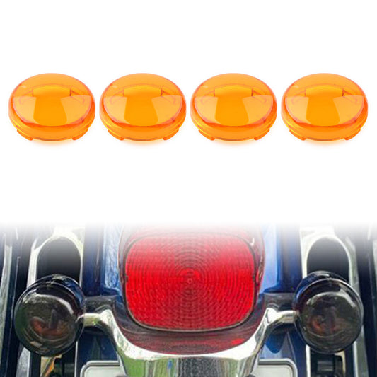 Turn Signal Lens Light Cover Guard for Harley Touring Softail Dyna Yellow 4pcs Q