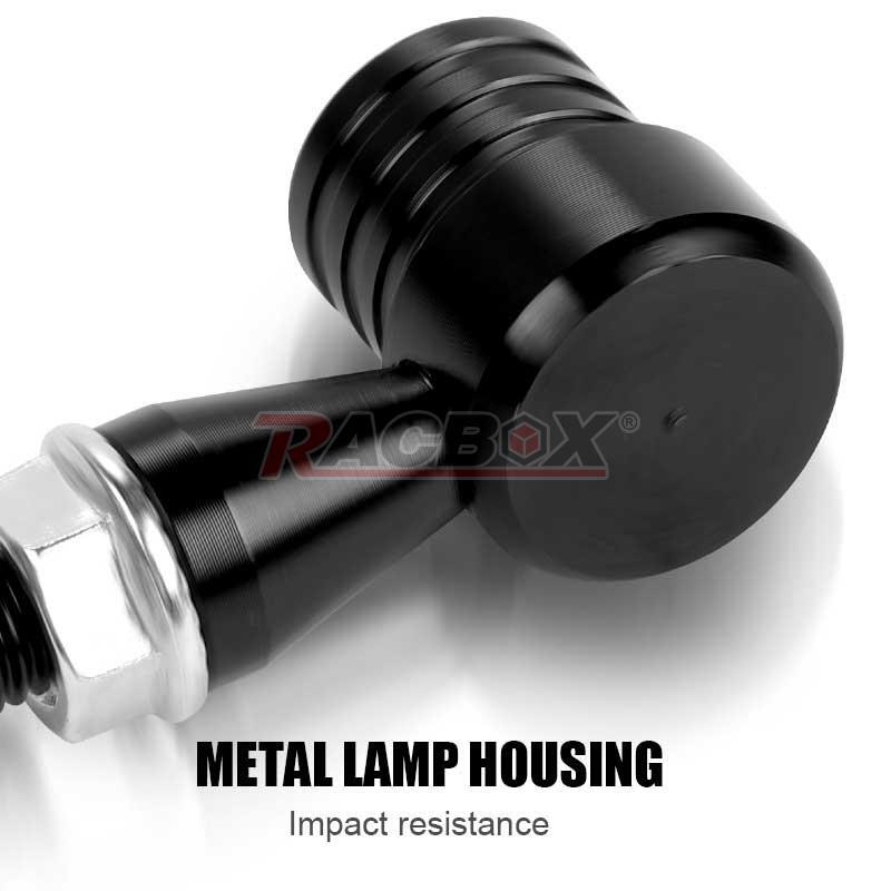 2X Amber CNC LED Motorcycle Turn Signal Indicators Blinker Light Bulbs 12V Black