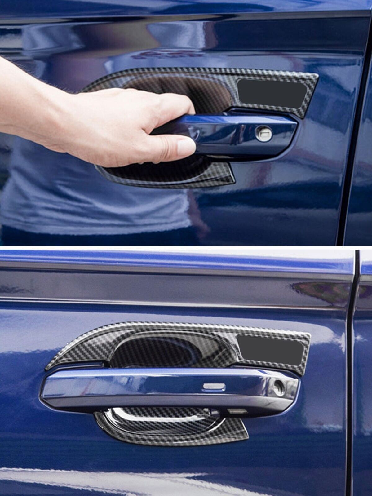 4P Carbon Fiber Out Door Side Handle Bowl Cap Cover Trim for Audi Q5 SQ5 2018-24