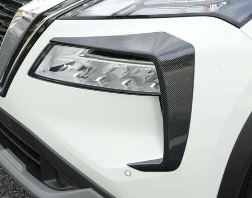 for Nissan Rogue X-Trail 2021-2023 Carbon Fiber Front Fog Light Molding Cover 2x
