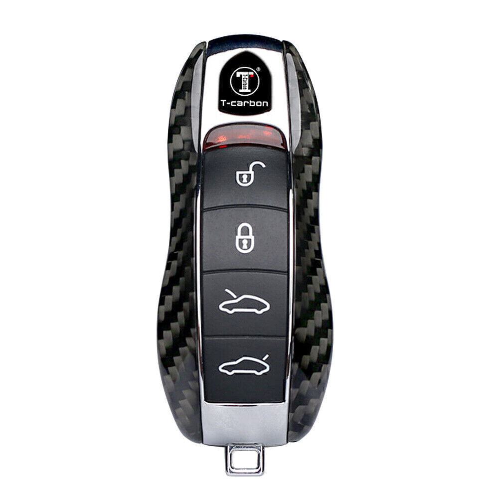 Car Remote Key Fob Shell Replacement Protective Carbon Fiber Fit for Porsche Car