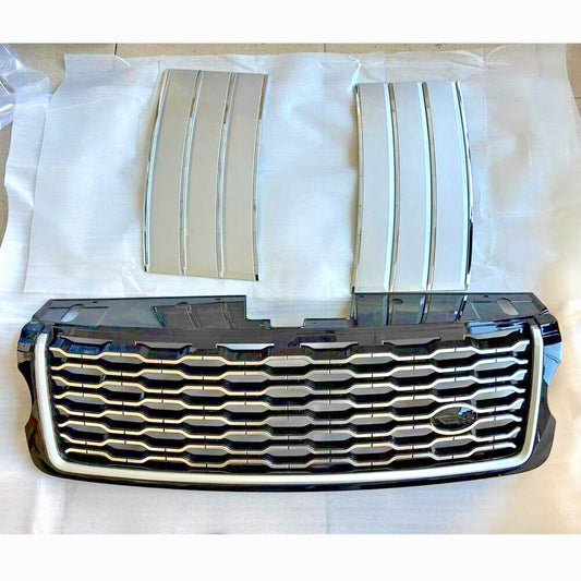 Front Bumper Mesh Grille+Side Vent Molding Trim Fit for Range Rover L405 2013-17