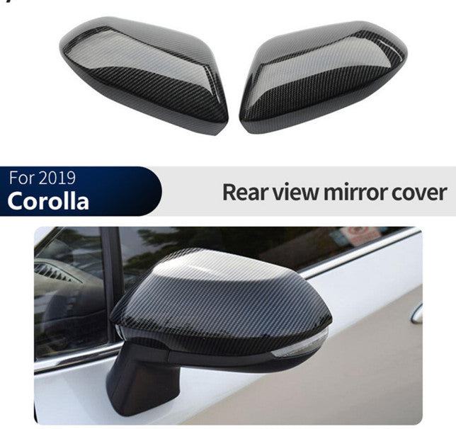 ABS Carbon Fiber Door Rearview Mirror Cover Trim Cap for Toyota for Corolla 2019-22