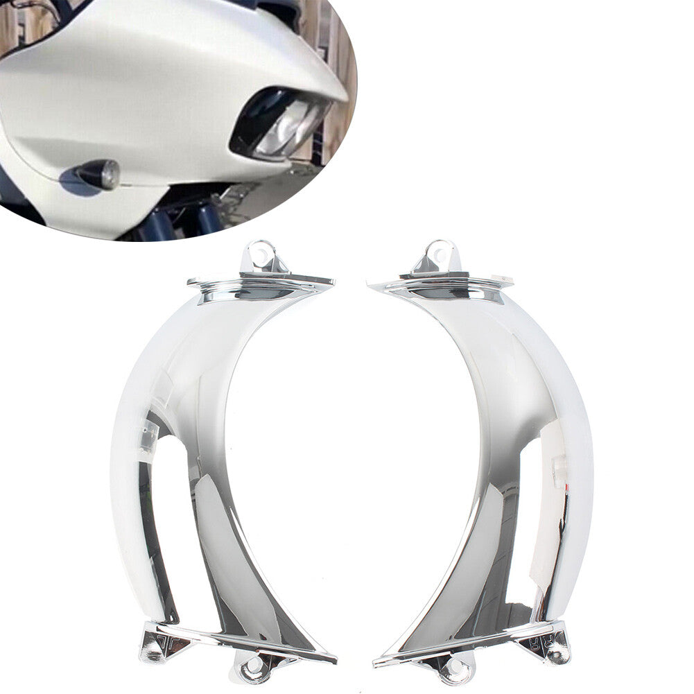 2x Front Headlight Fairing Vent Block Closure Fit for Harley Road Glide FLTRX 15-23