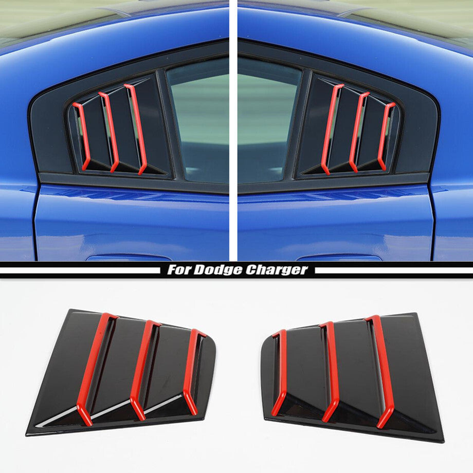 For 2011-2023 for Dodge Charger ABS Black&Red Side Air Vent Window Louver Cover Trim v