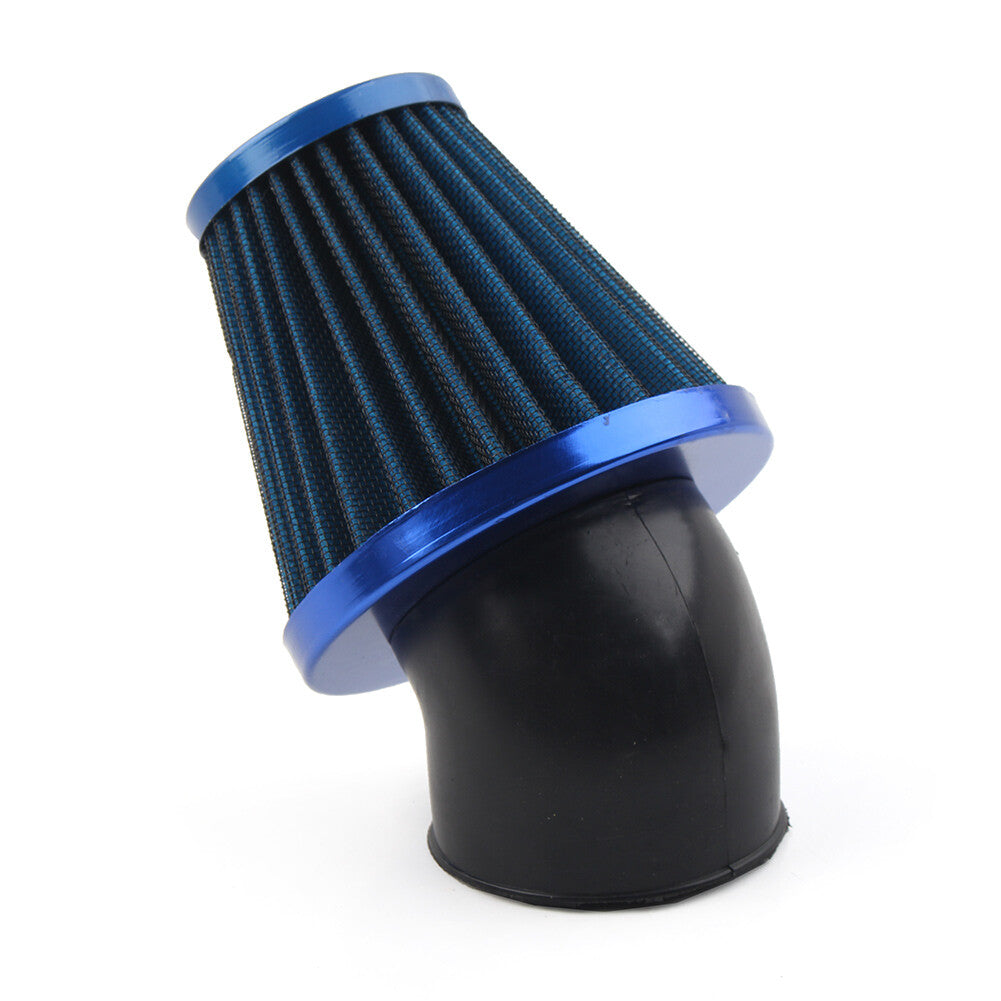 48mm Air Intake Filter Cleaner Rubber Bend Inlet Motorcycle Stainless Steel Mesh Q