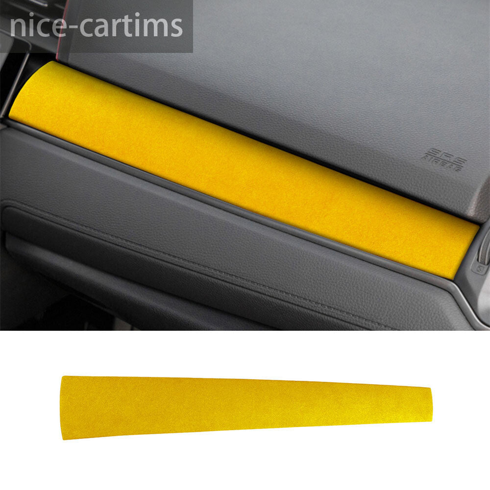 Suede Yellow Center Console Dashboard Copilot Panel Trim for Honda for Civic 2016-21