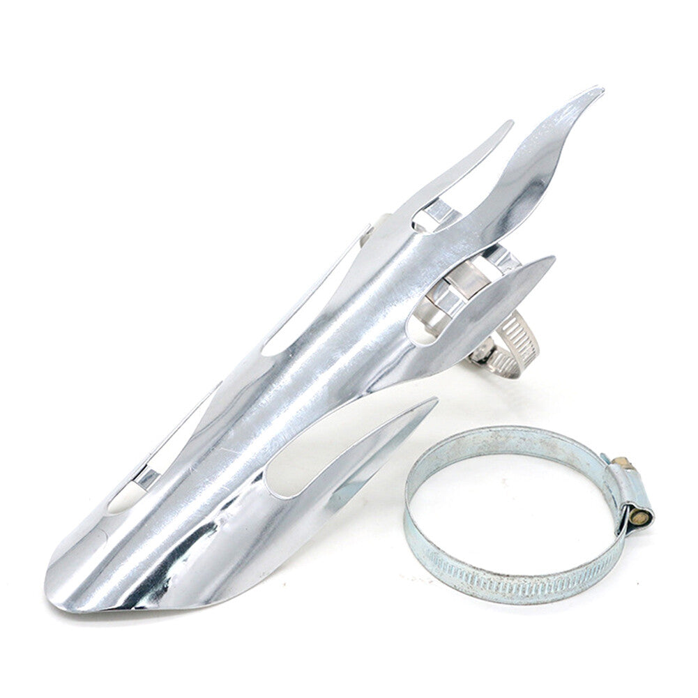 Fit for Harley Silver Motorcycle Exhaust Muffler Pipe Heat Cover Shield Heel Guard