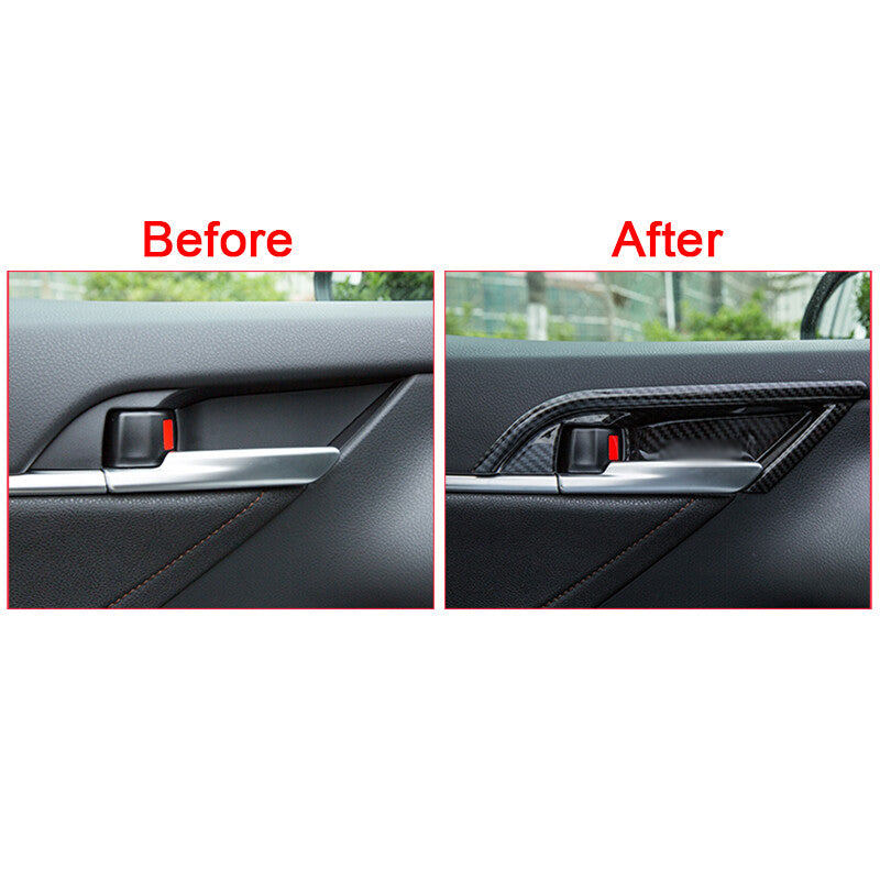for Toyota for Camry 2018-2021 Interior Door Handle bowl cover trim Carbon Fiber ABS