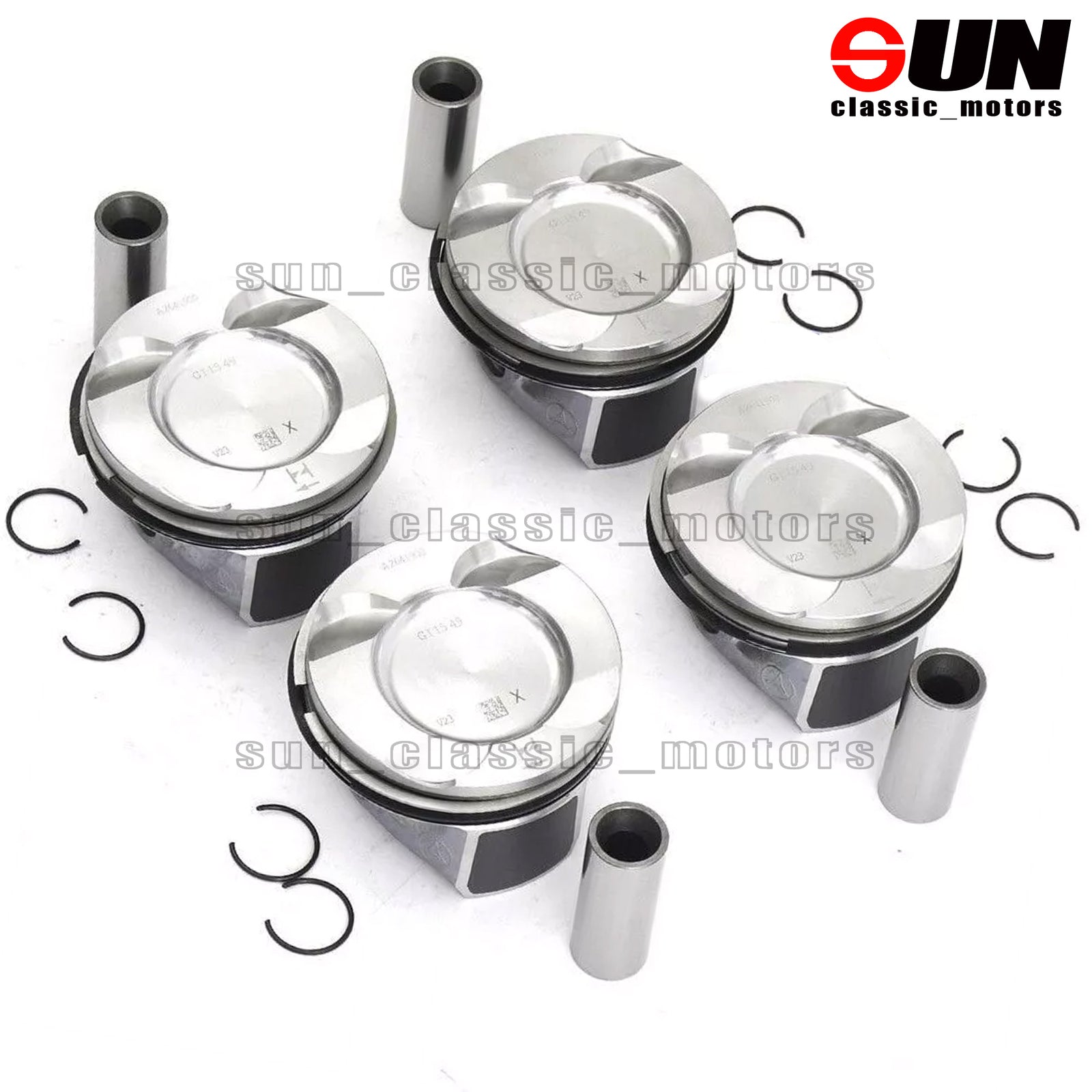 4-piece piston and ring set suitable for C160 C200 EQ Boost W205 W213 M264 1.5T-