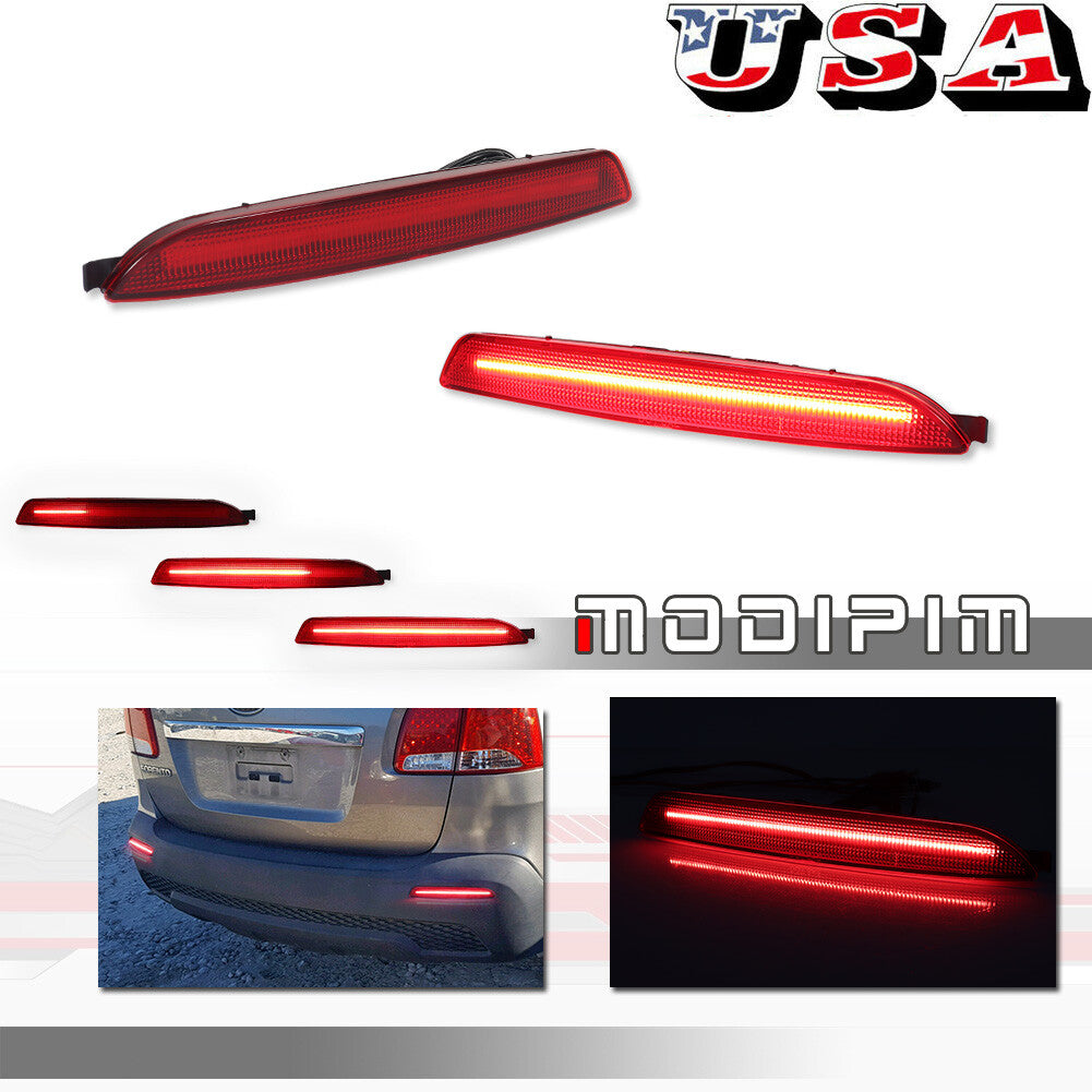 Suitable for 2011-13 for Kia Sorento Red Lens Red LED Rear Brake Sequence Light Kit