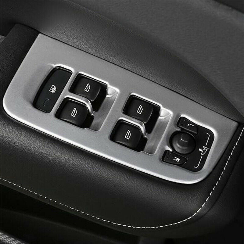 for Volvo XC60 2018-2021 Silver Door Winddow Lift Switch Panel Cover Trim 4PCS