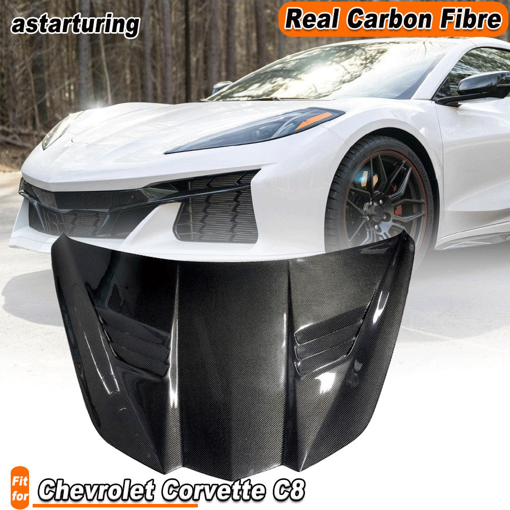 Fit for Chevrolet for Corvette C8 Z06 REAL Carbon Front Bonnet Hood Engine Cover Lid