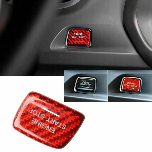 for Chevy Camaro for Corvette C7 Keyless Engine Start Button Cover Carbon Fiber Trim