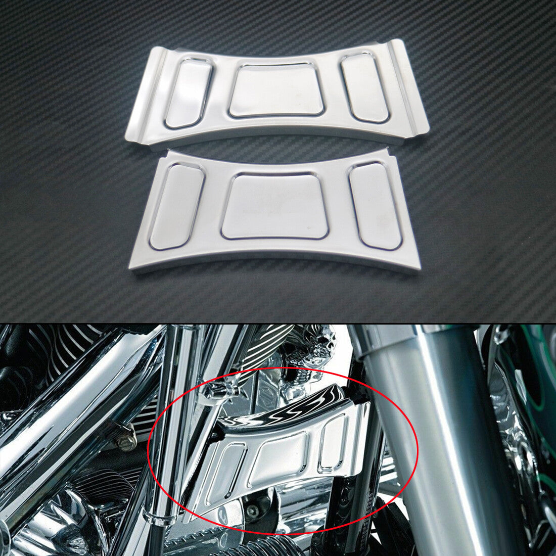 Chrome Frame Downtube Crossbrace Cover Accent Trim for Harley Touring 1999-2013 Q