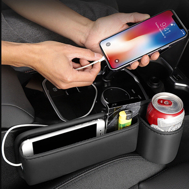 Car for Seat Catcher Gap Cup Holder Side Filler Storage Box Coin Collector Organizer