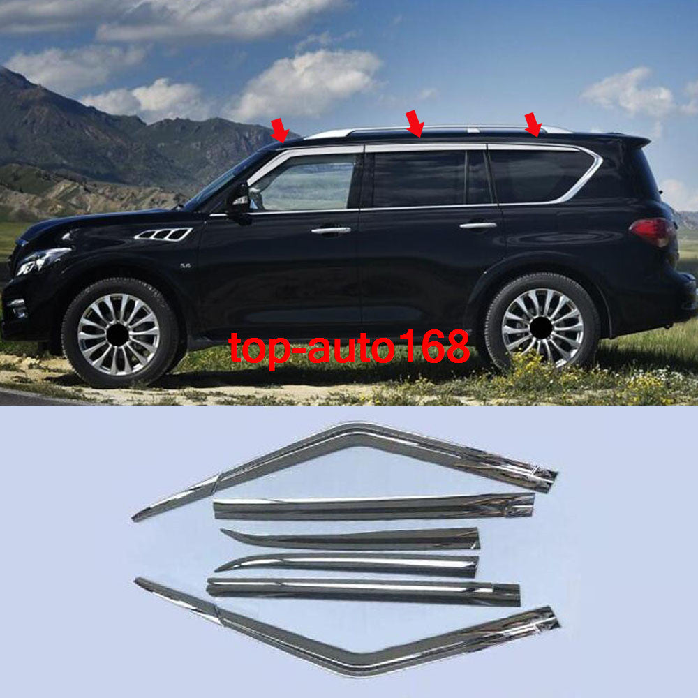 for Infiniti QX80 2014-2024 silver Window Wind Visors Rain Guard Vent Deflectors